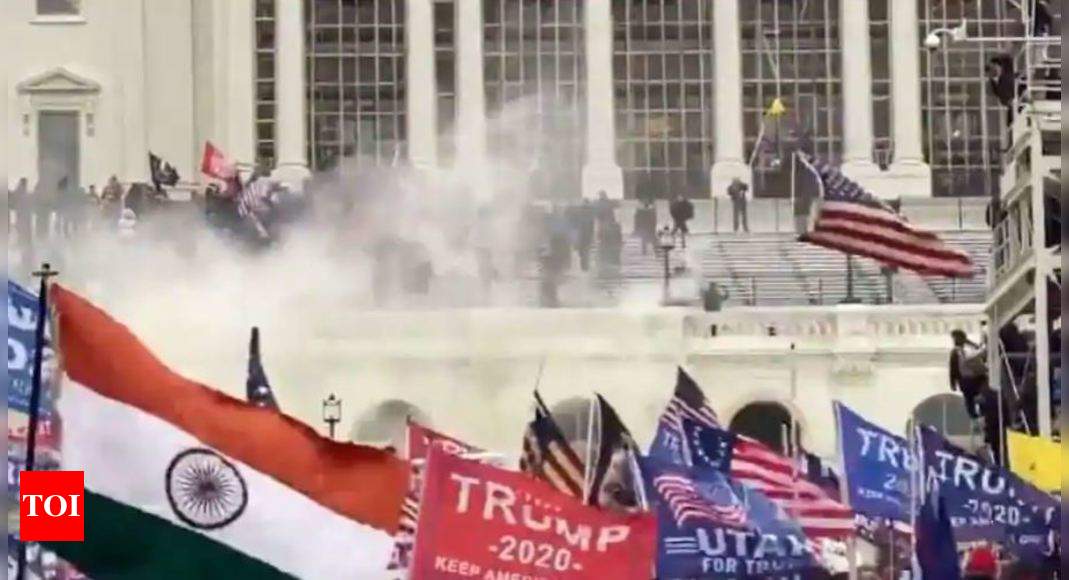 Indian flag seen at pro-Trump rally which some Indian-Americans joined - Times of India