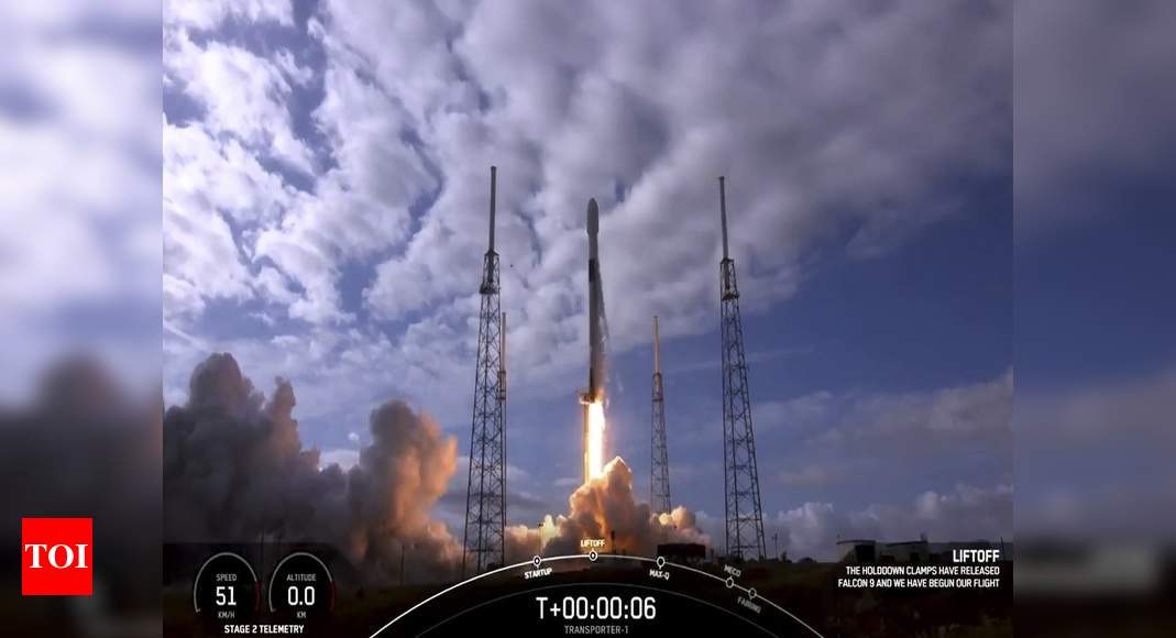 SpaceX launches 143 satellites, breaks world space record - Times of India