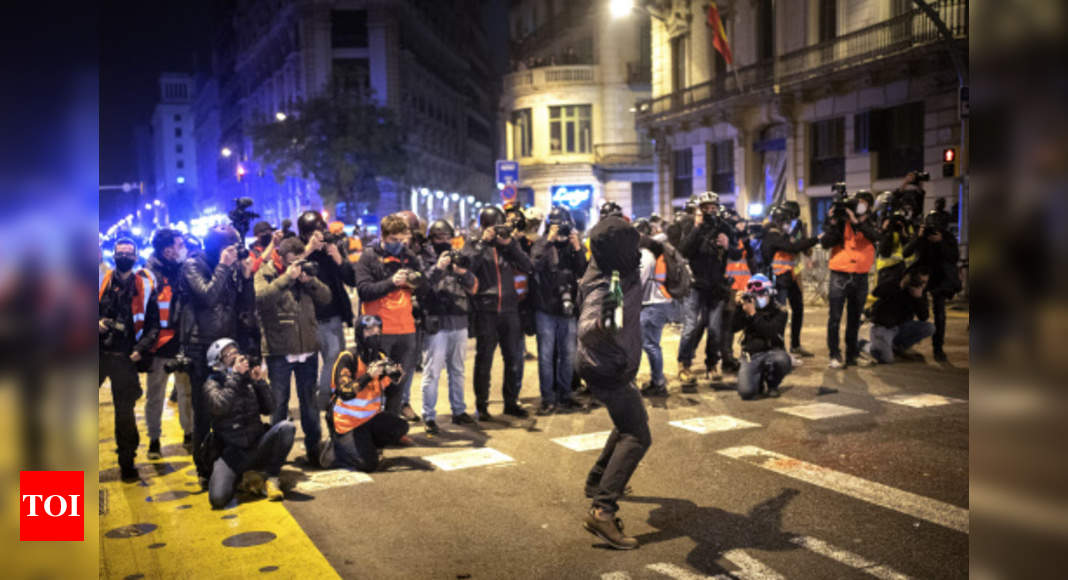 Barcelona sees sixth night of protests for jailed rapper - Times of India