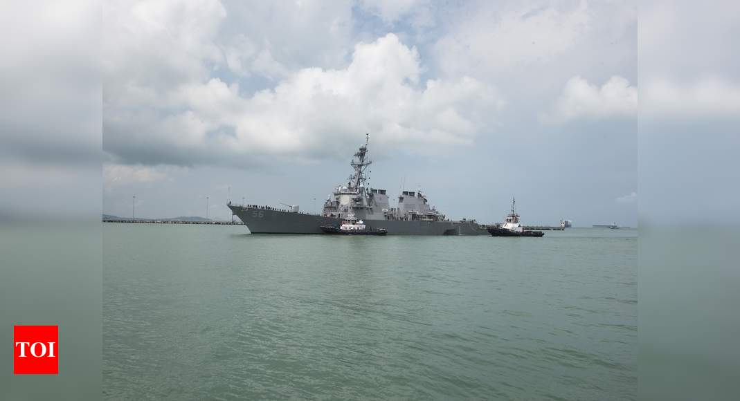 First US warship transits Taiwan Strait since Biden inauguration - Times of India