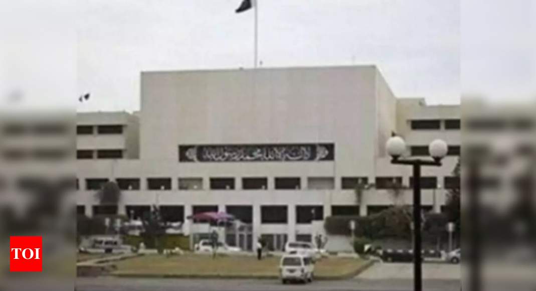 Mayhem in Pakistan National Assembly, members shove each other, chant slogans - Times of India