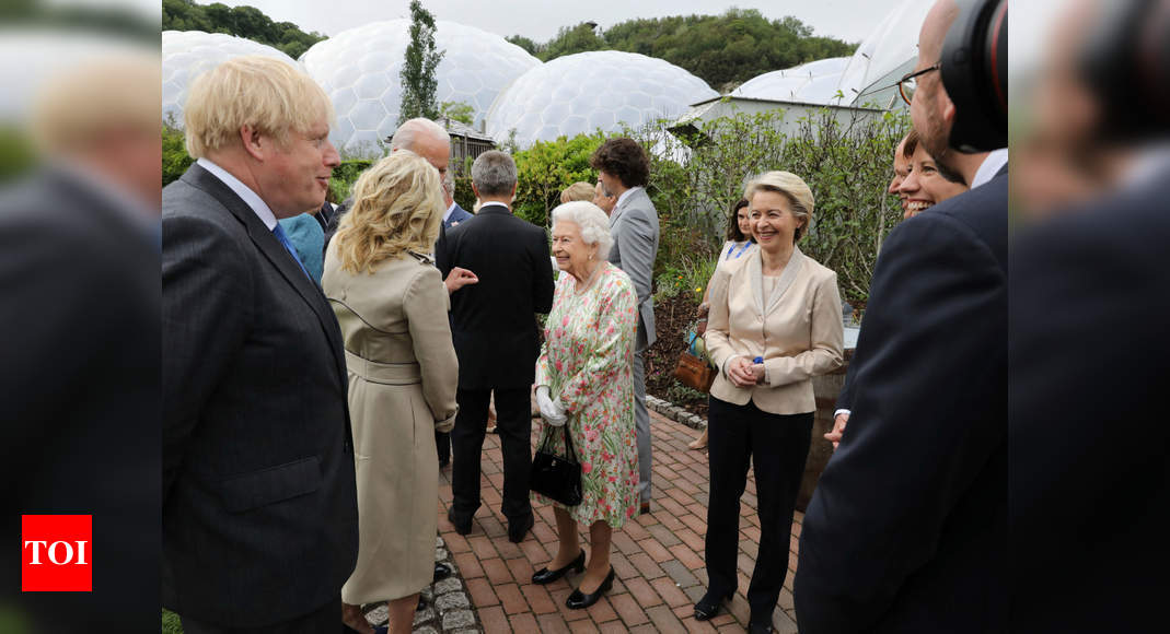 Britain's Queen Elizabeth hosts Joe Biden at G7 reception - Times of India