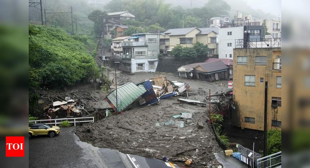 2 dead, 20 missing after mudslide rips through Japan town - Times of India