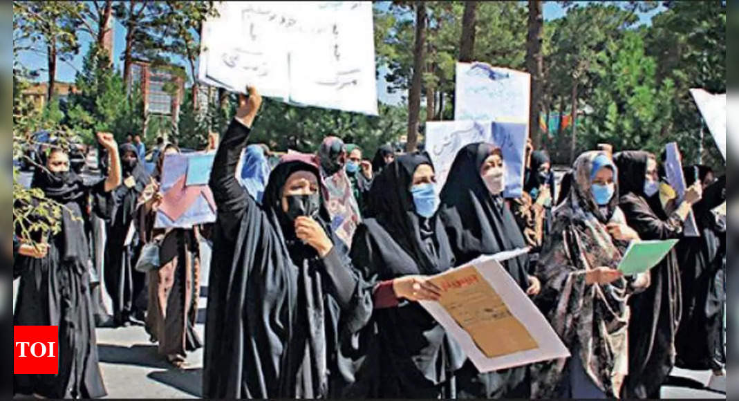 Afghan women rally for rights in Herat - Times of India